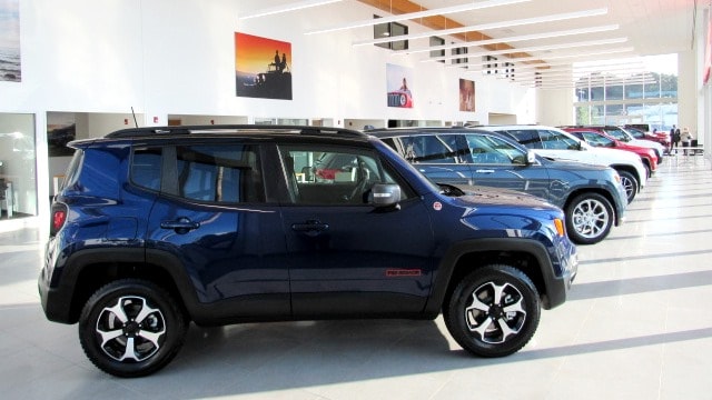 Inside Kelly Jeep Chrysler's Showroom in Lynnfield, MA