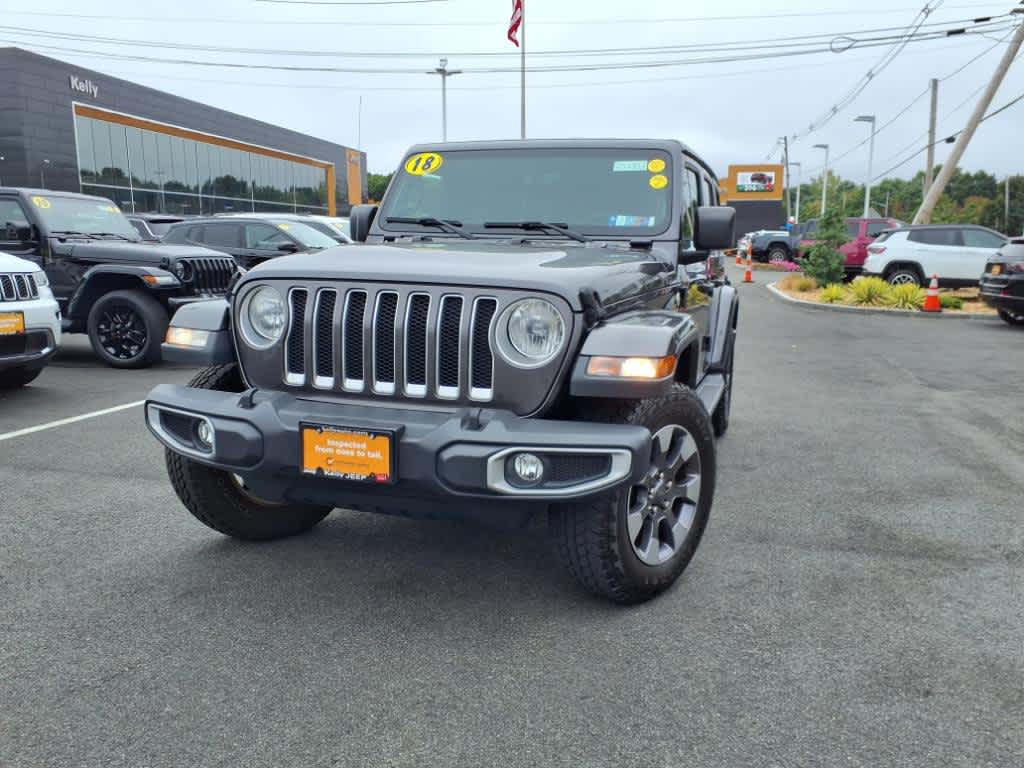 Certified 2018 Jeep All-New Wrangler Unlimited Sahara with VIN 1C4HJXEG1JW164760 for sale in Lynnfield, MA