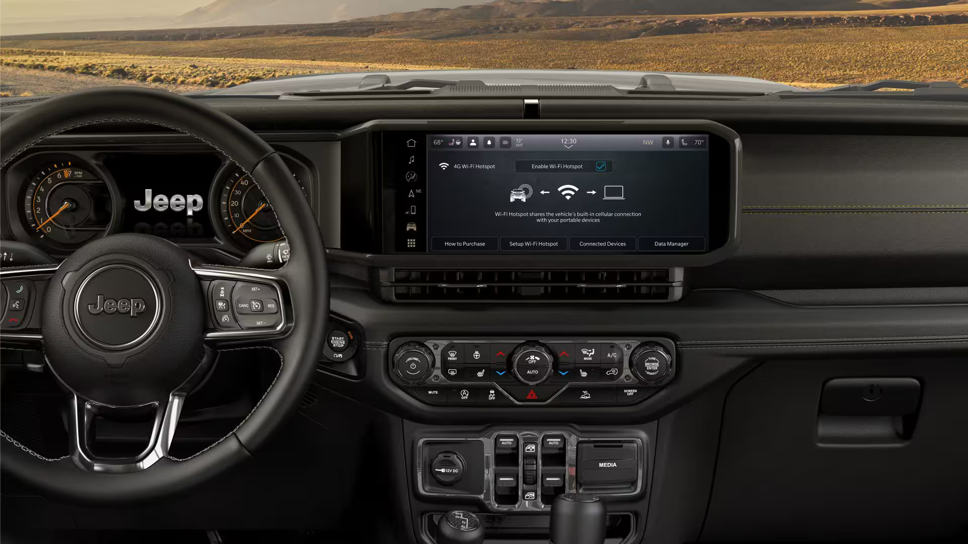 2027 Jeep Wrangler 12.3-inch infotainment touchscreen