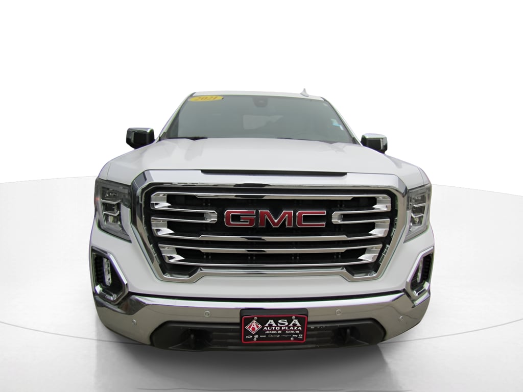 Used 2021 GMC Sierra 1500 SLT with VIN 1GTU9DEL0MZ136289 for sale in Jackson, Minnesota