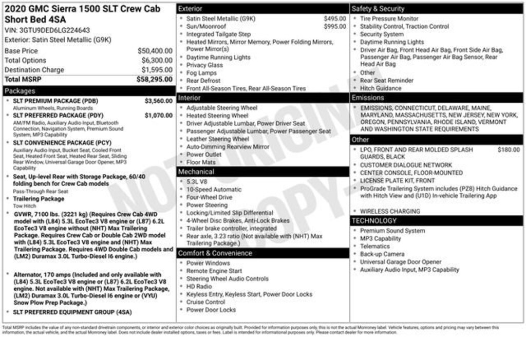 Used 2020 GMC Sierra 1500 SLT Truck Crew Cab