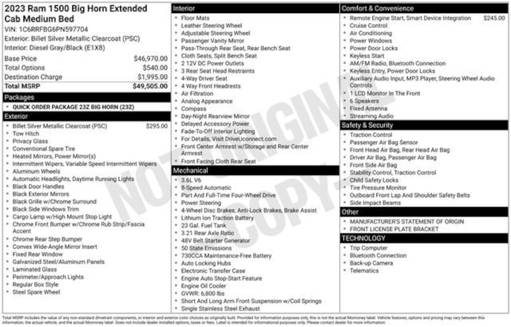 Used 2023 Ram 1500 Big Horn/Lone Star Truck Quad Cab