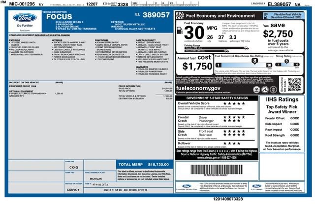 Used 2014 Ford Focus S with VIN 1FADP3E23EL389057 for sale in Sandusky, OH
