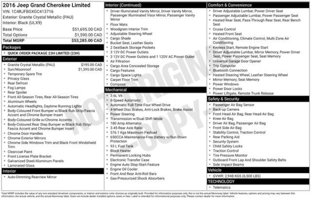 Used 2016 Jeep Grand Cherokee Limited 4x4 SUV