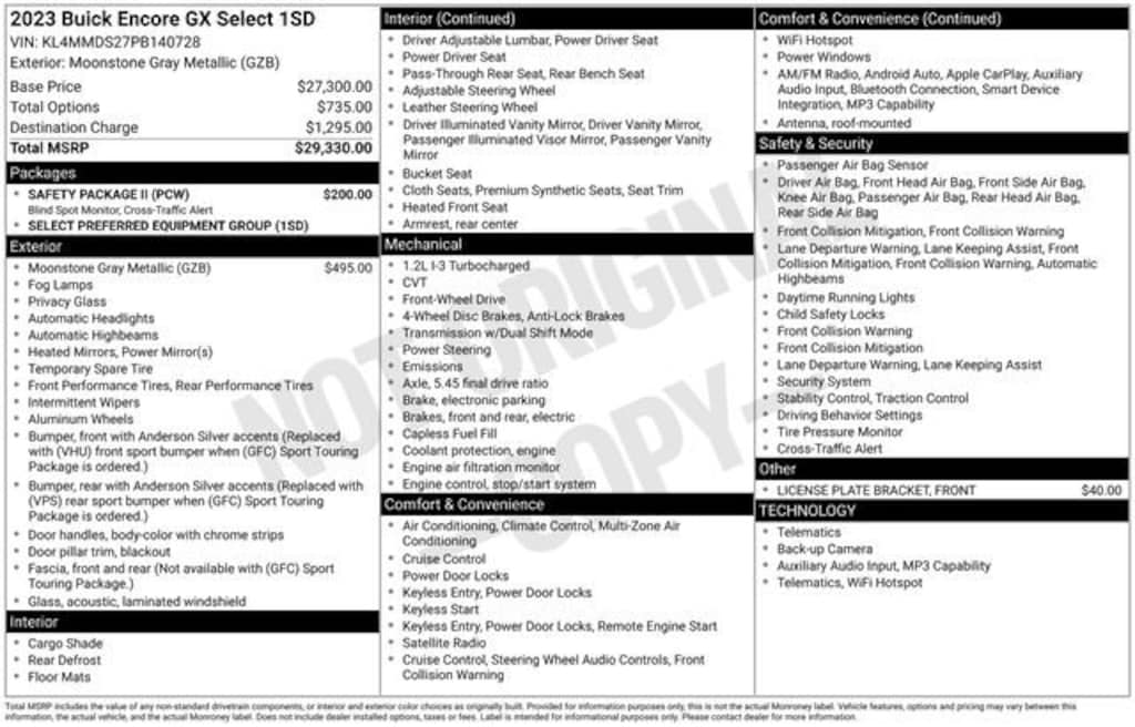 Used 2023 Buick Encore GX Select SUV