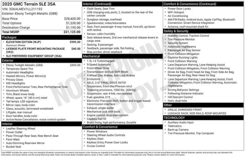 Used 2020 GMC Terrain SLE SUV