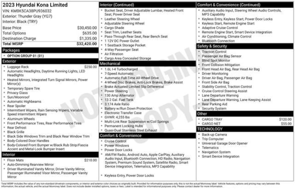 Used 2023 Hyundai Kona Limited SUV
