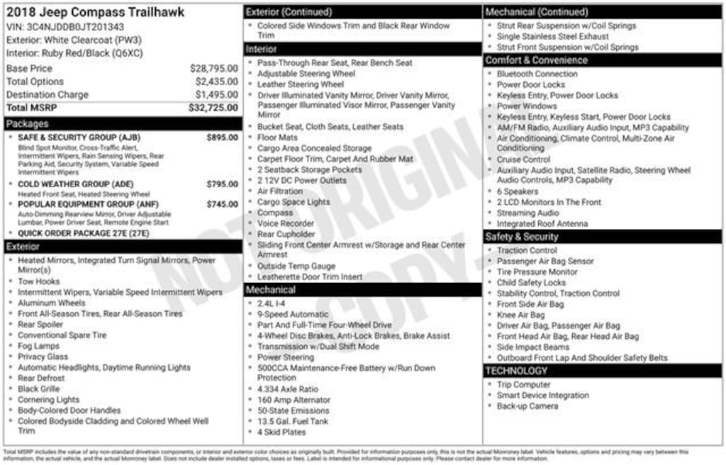 Used 2018 Jeep Compass Trailhawk 4x4 SUV