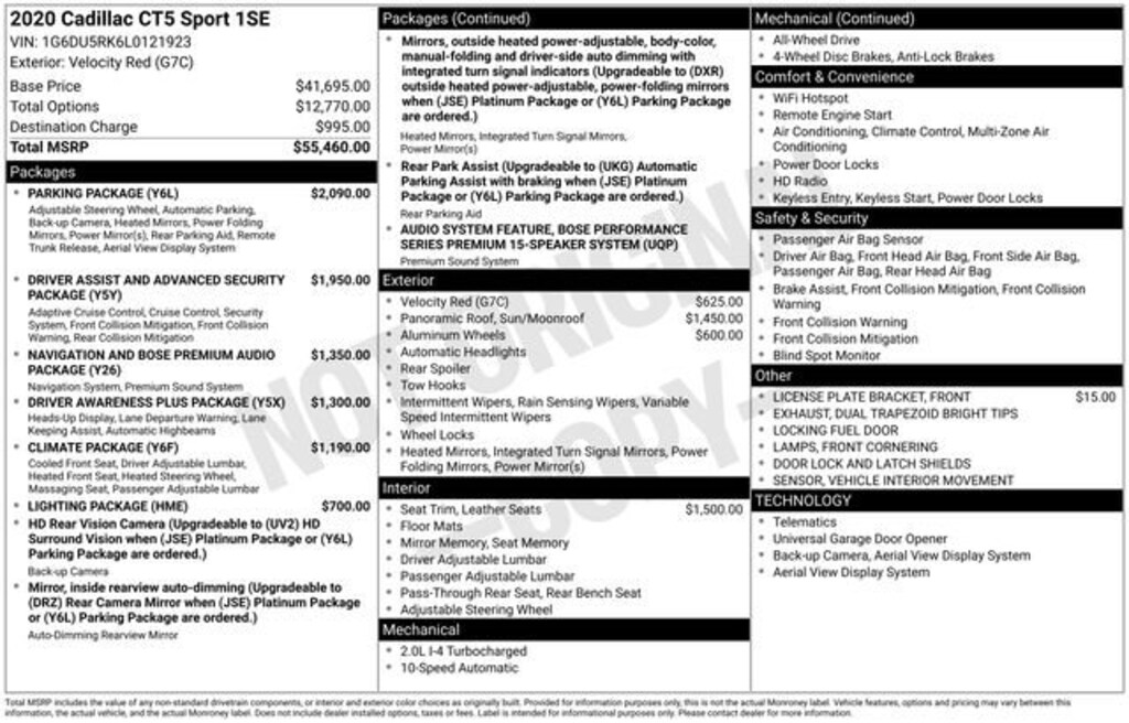 Used 2020 CADILLAC CT5 Sport Sedan