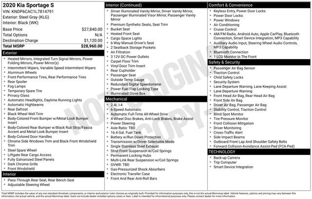 Used 2020 Kia Sportage S with VIN KNDP6CAC1L7814791 for sale in Sandusky, OH