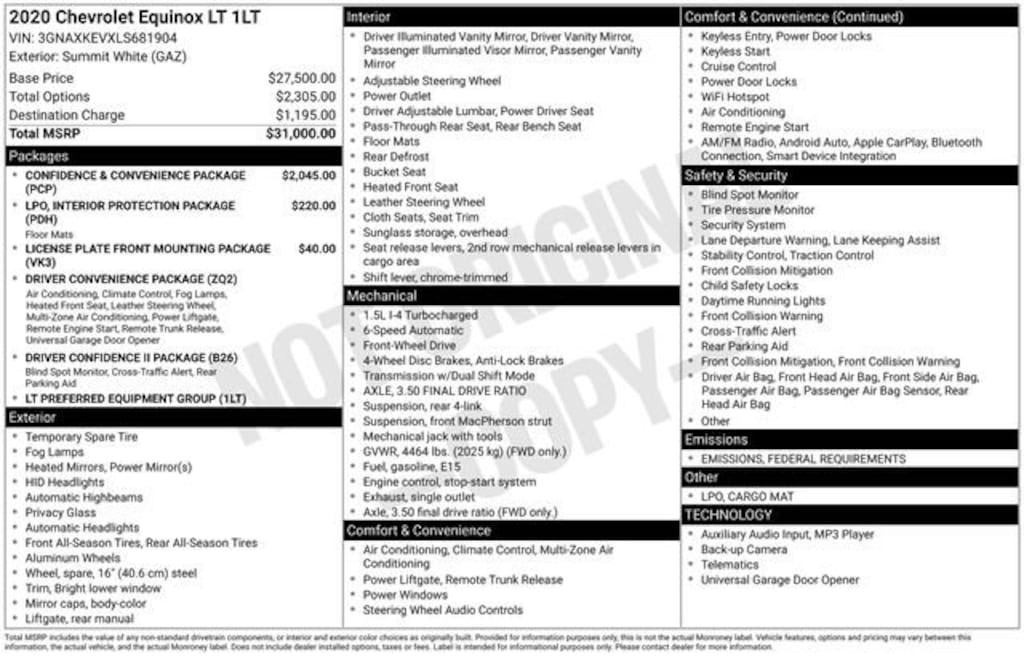 Used 2020 Chevrolet Equinox LT w/1LT SUV