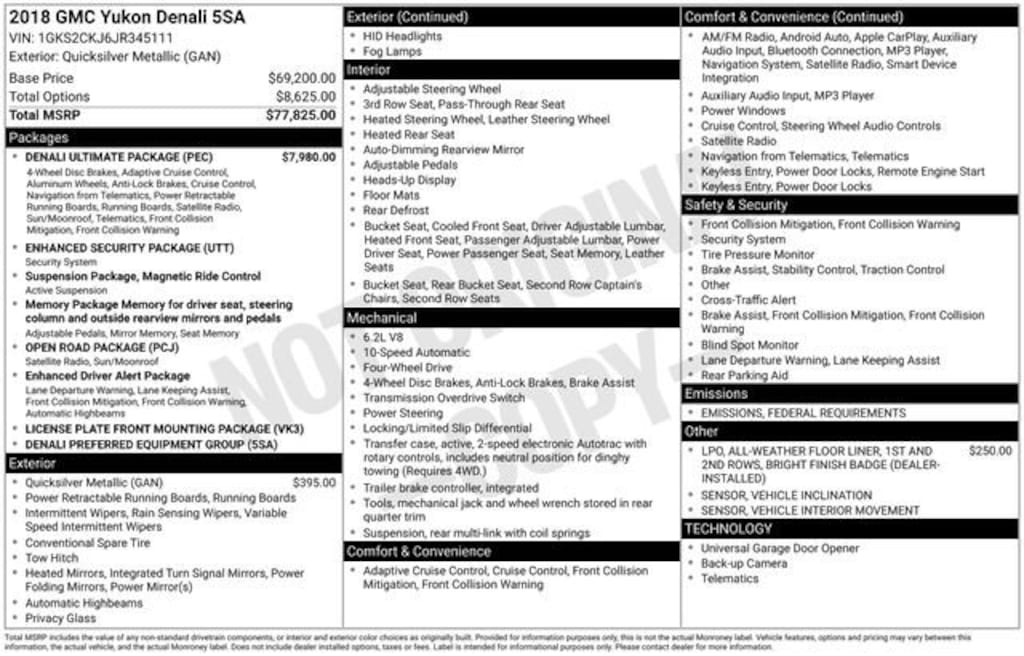 Used 2018 GMC Yukon Denali SUV