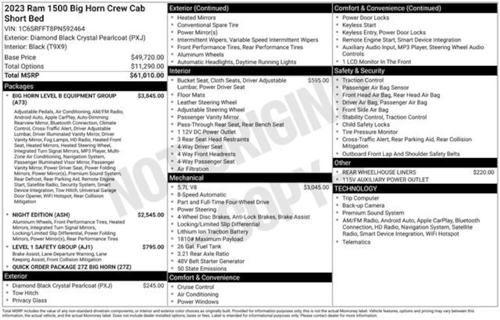 Used 2023 Ram 1500 Big Horn/Lone Star Truck Crew Cab