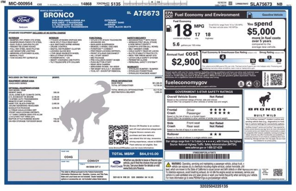 Used 2025 Ford Bronco Badlands SUV