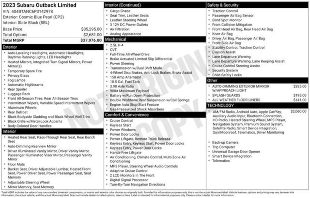 Used 2023 Subaru Outback Limited SUV