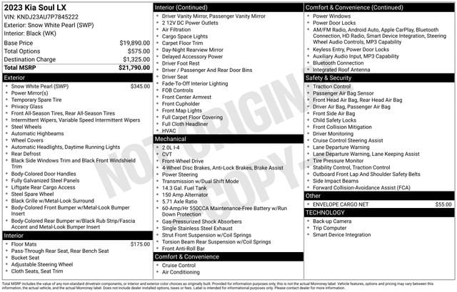 Used 2023 Kia Soul LX with VIN KNDJ23AU7P7845222 for sale in Sandusky, OH