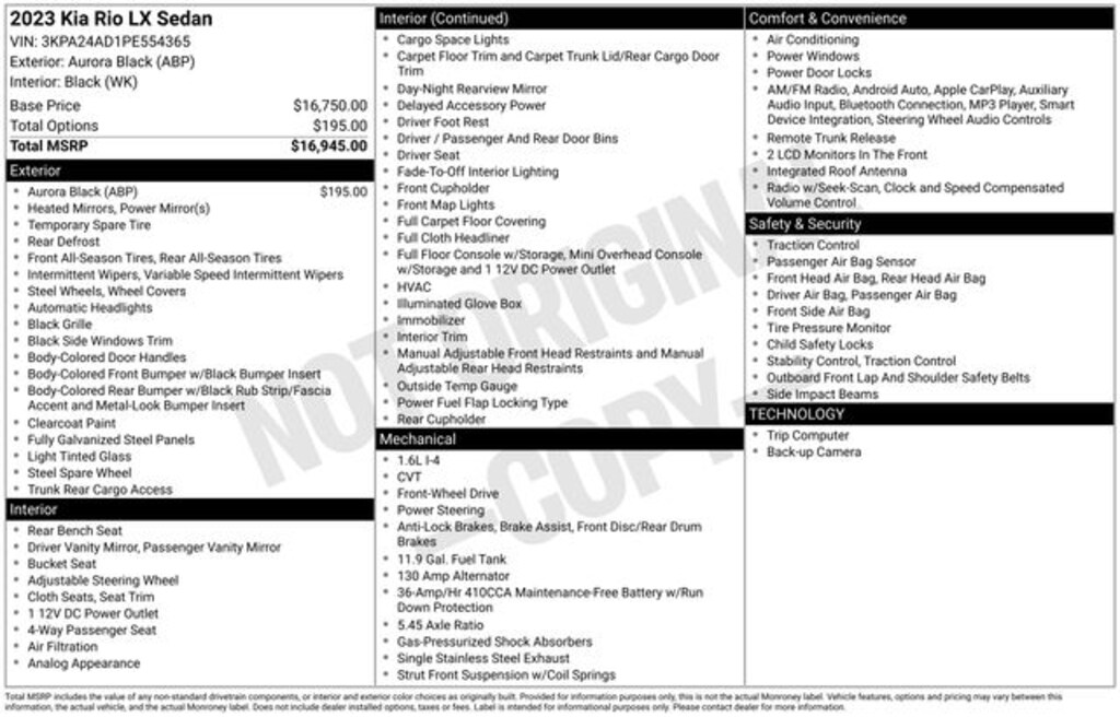 Used 2023 Kia Rio LX Sedan