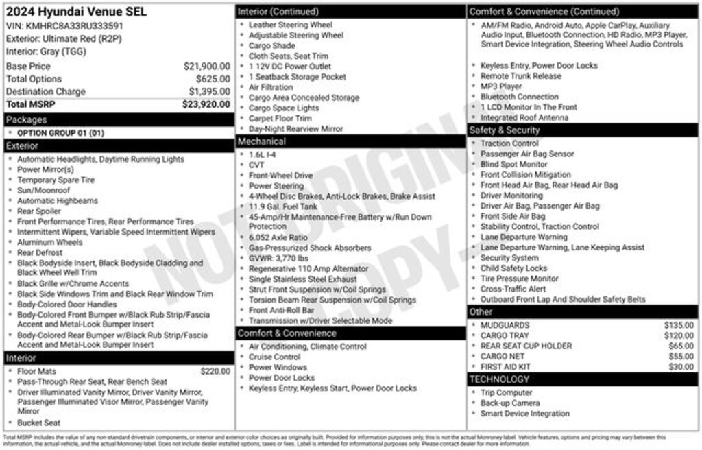 Certified 2024 Hyundai Venue SEL SUV