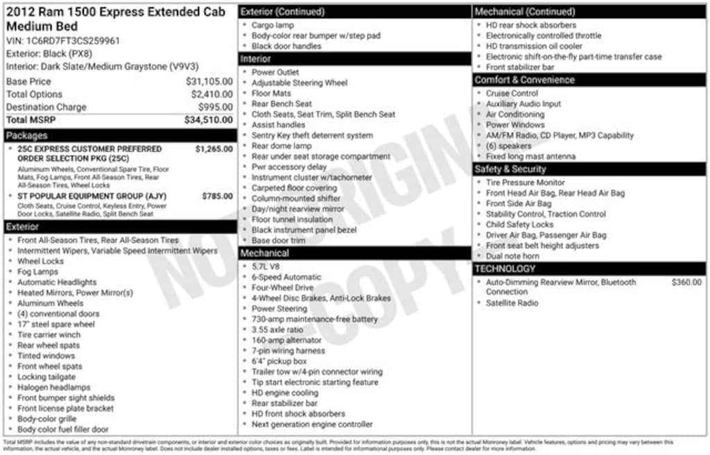 Used 2012 Ram 1500 Express Truck