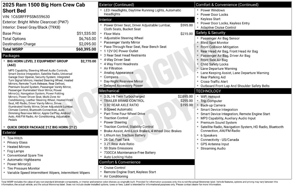 2025 RAM 1500