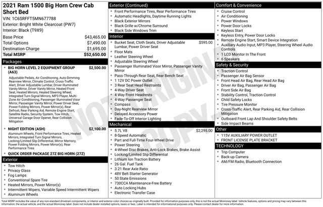 2021 RAM Ram 1500 Pickup Big Horn/Lone Star