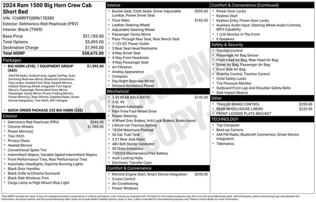 2024 RAM 1500 Big Horn/Lone Star 4x4 Crew Cab 5'7's photo