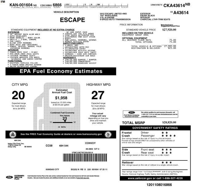 2012 Ford Escape Limited's photo