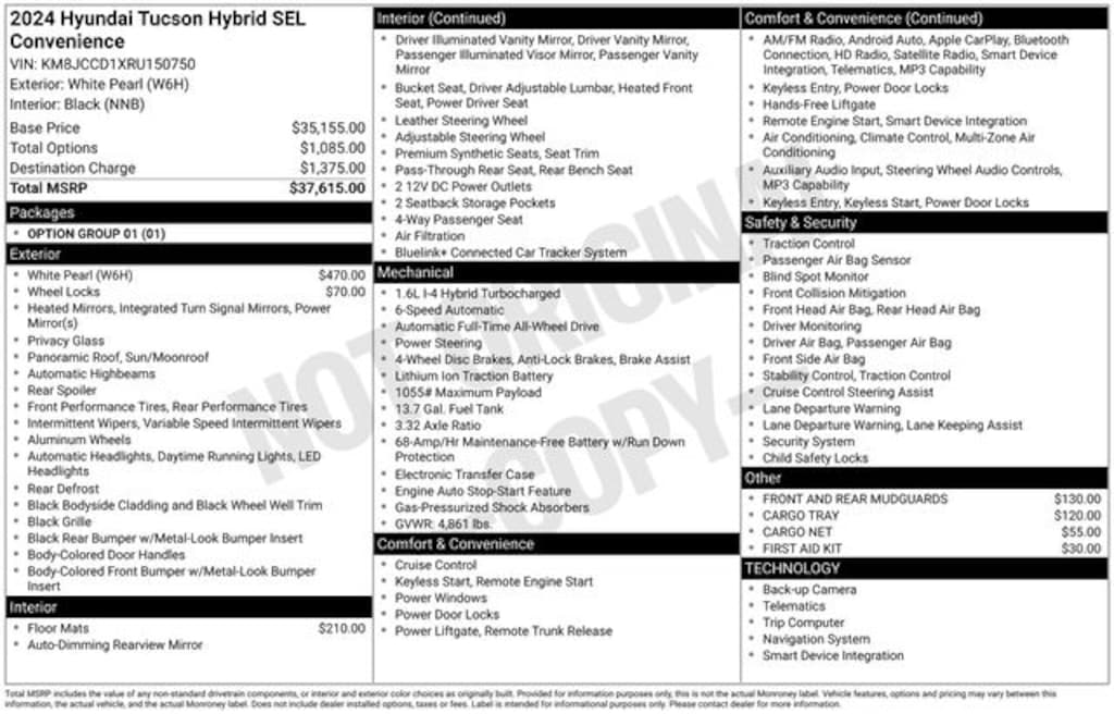 Used 2024 Hyundai Tucson Hybrid SEL Convenience SUV