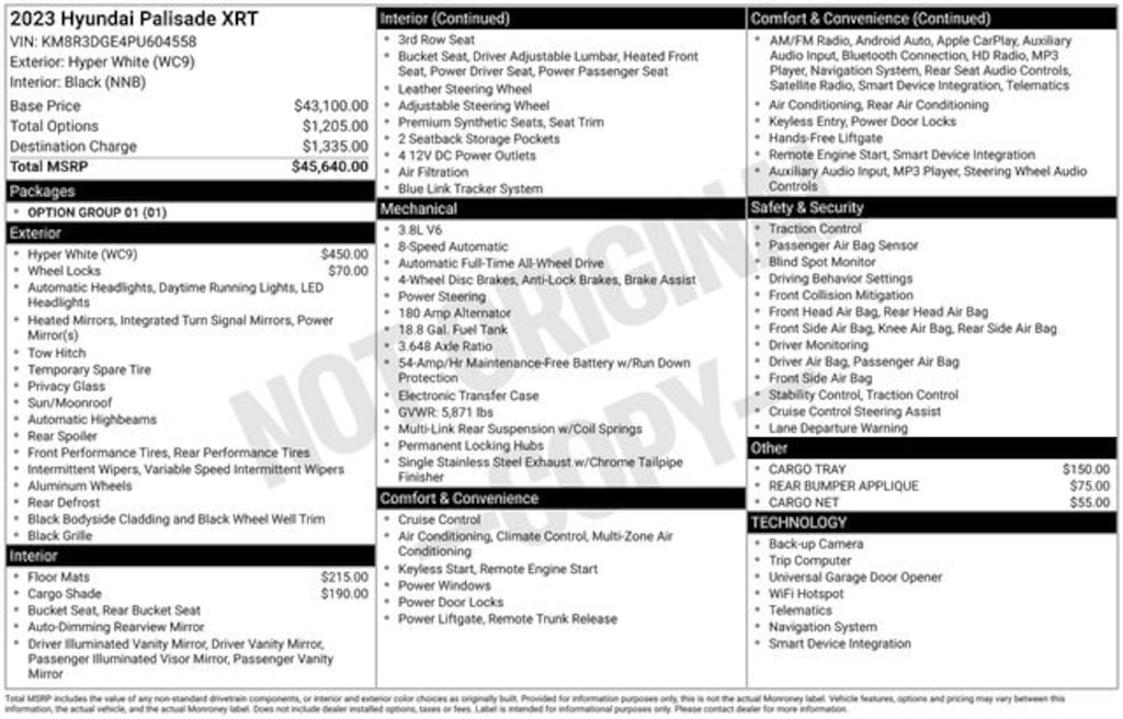 Used 2023 Hyundai Palisade XRT SUV