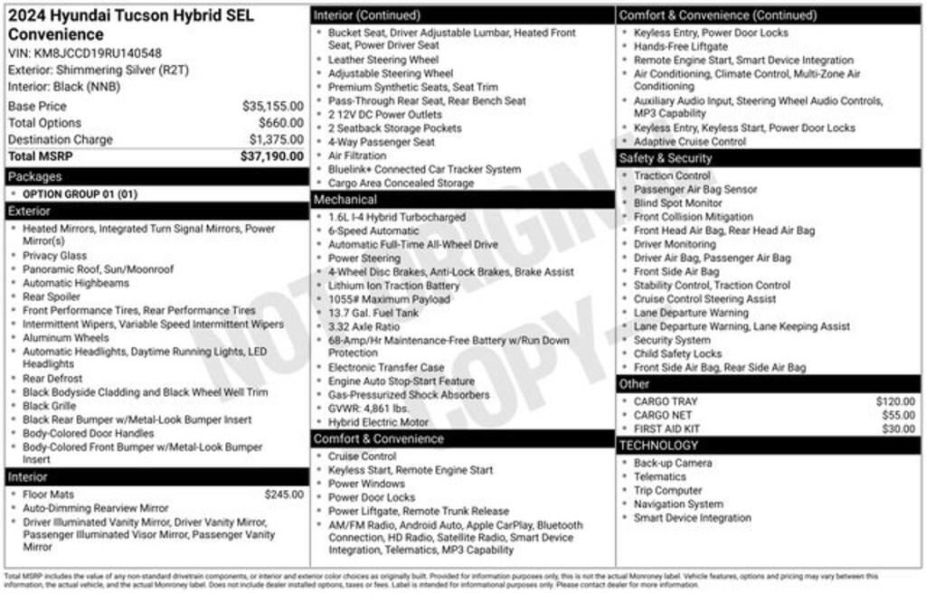 Certified 2024 Hyundai Tucson Hybrid SEL Convenience SUV
