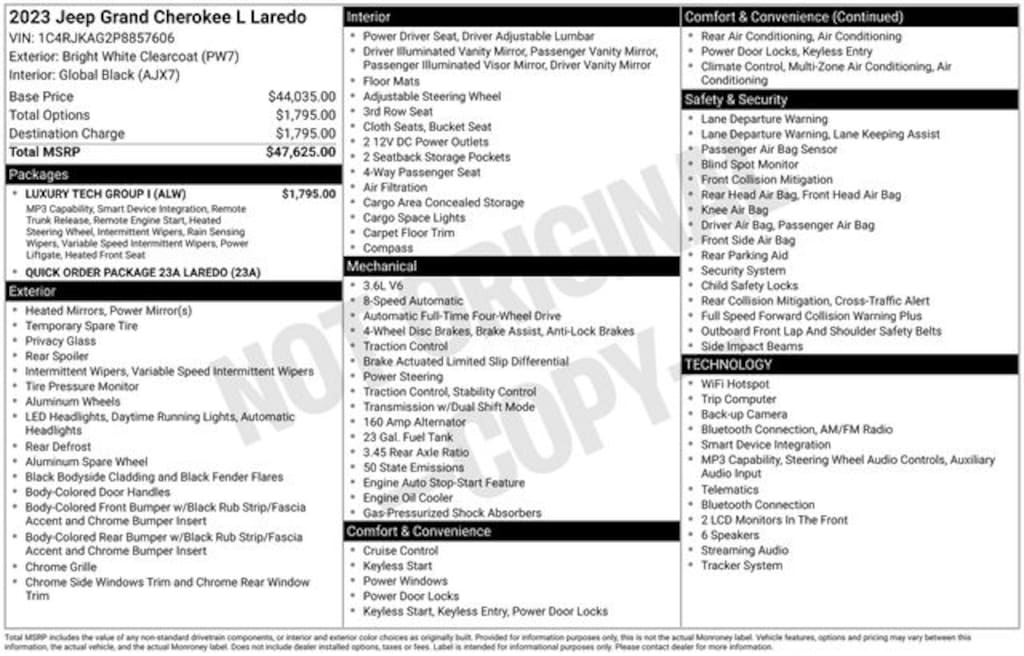 Certified 2023 Jeep Grand Cherokee L Laredo SUV