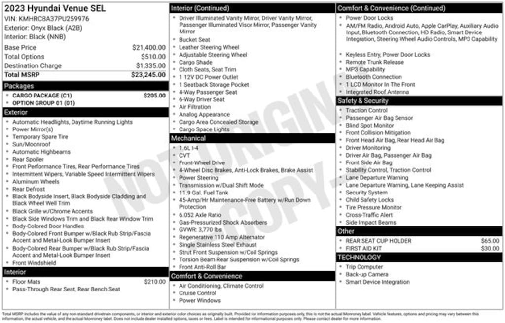 Certified 2023 Hyundai Venue SEL SUV