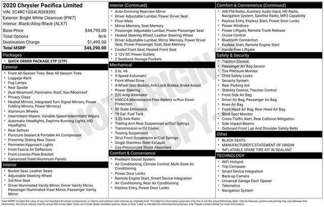 2020 Chrysler Pacifica Limited's photo