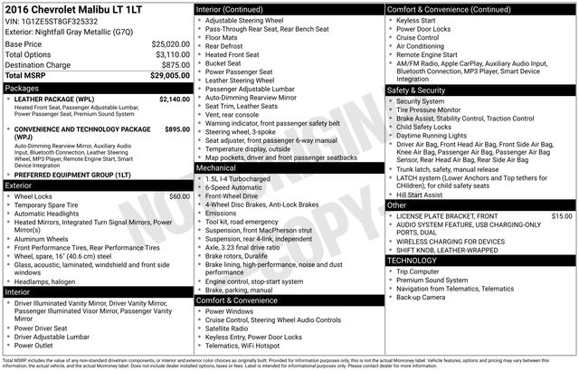 2016 Chevrolet Malibu 1LT