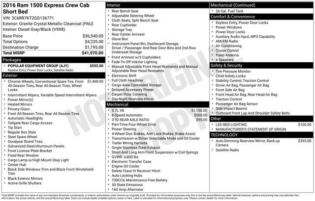 2016 RAM 1500 Express 4x4 Crew Cab 5'7" (Fleet)'s photo