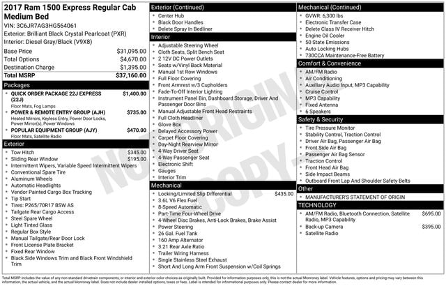 2017 RAM 1500 Express 4x4 Regular Cab 6'4's photo