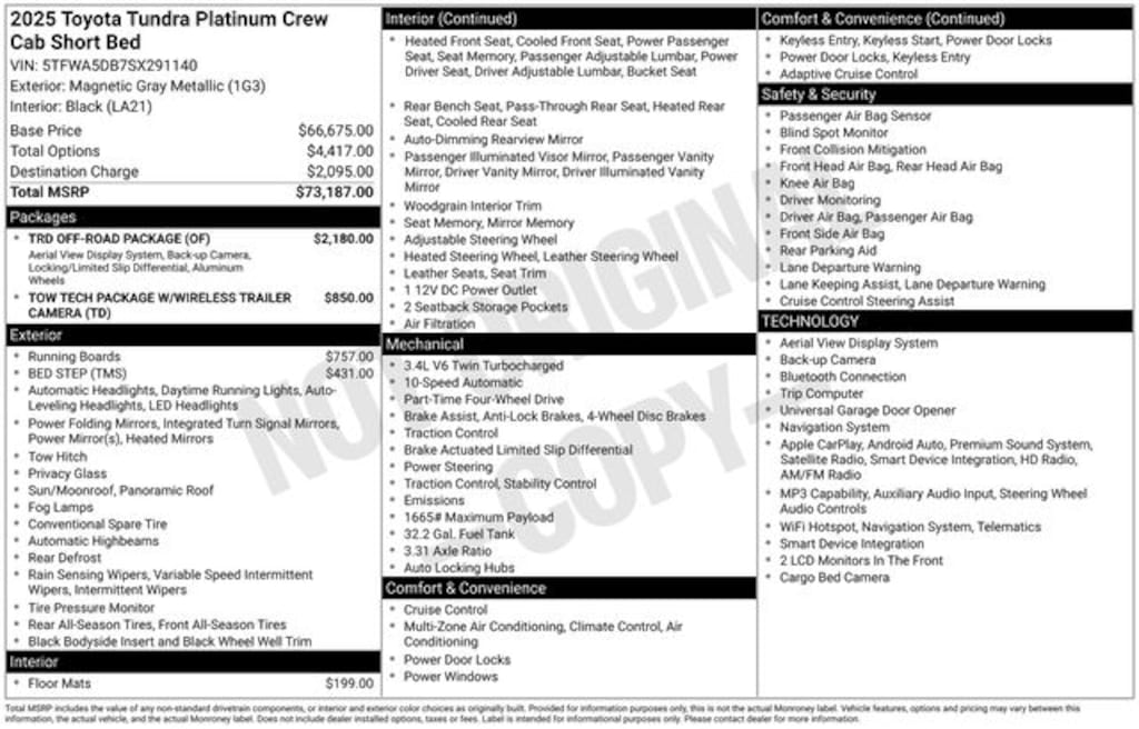 Used 2025 Toyota Tundra Platinum Truck
