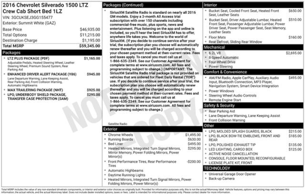 Used 2016 Chevrolet Silverado 1500 LTZ Truck