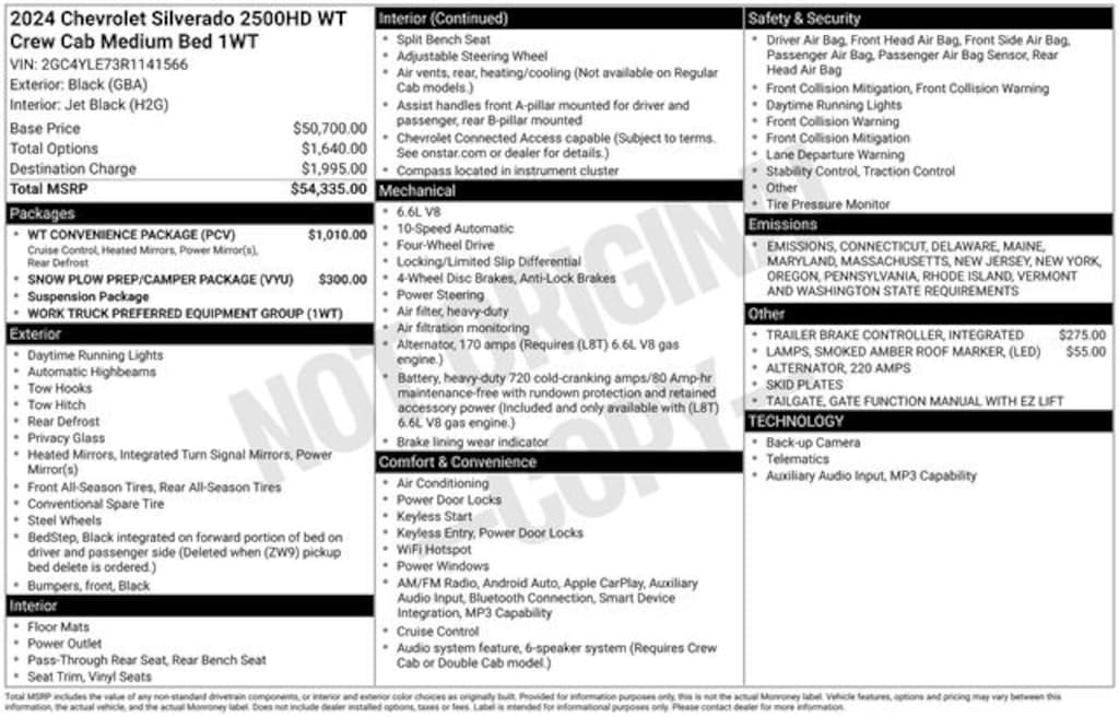 Used 2024 Chevrolet Silverado 2500HD Work Truck Truck