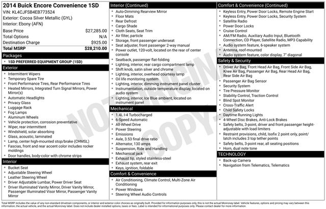 2014 Buick Encore Convenience's photo