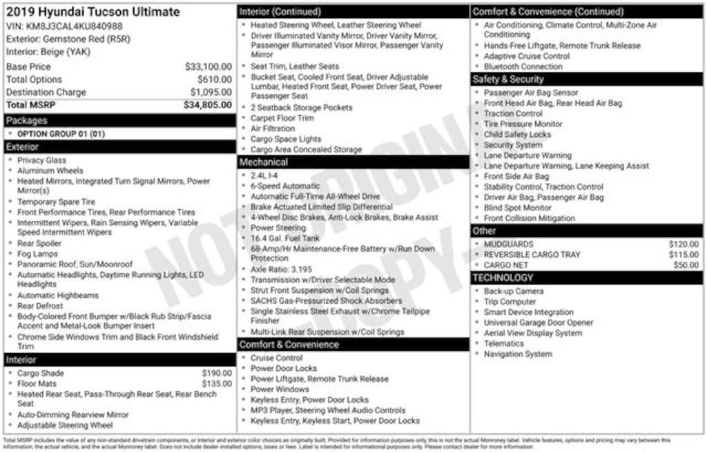 Used 2019 Hyundai Tucson Ultimate SUV