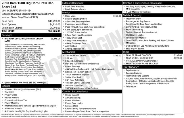 2023 RAM 1500 Big Horn/Lone Star 4x4 Crew Cab 5'7's photo