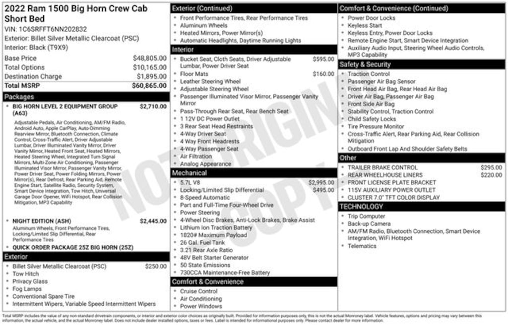 Used 2022 Ram 1500 Big Horn/Lone Star Truck