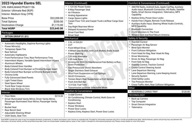 2023 Hyundai Elantra 2.0 SEL IVT's photo