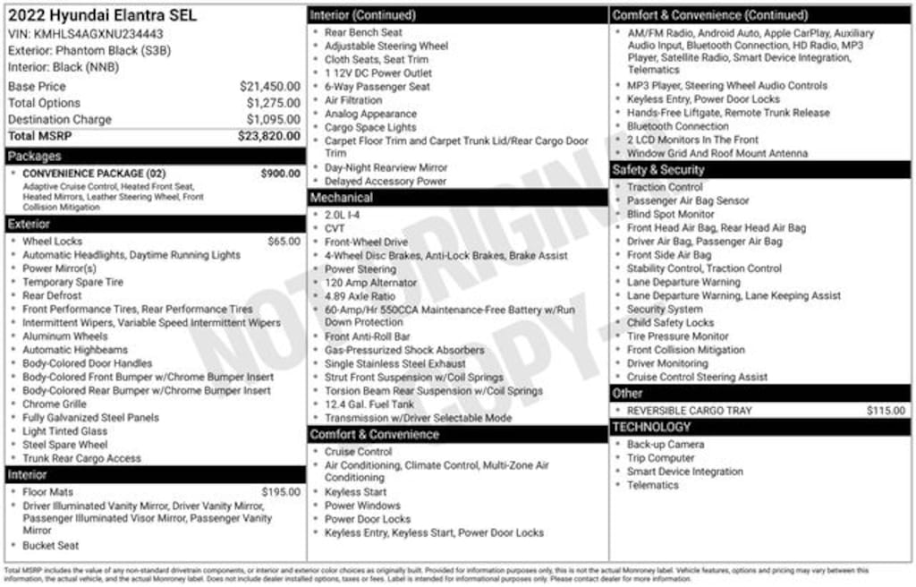 Used 2022 Hyundai Elantra SEL Sedan