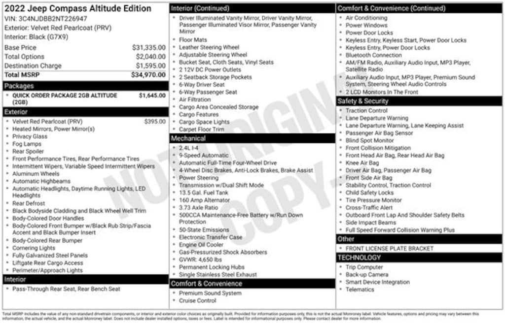 Certified 2022 Jeep Compass Altitude SUV