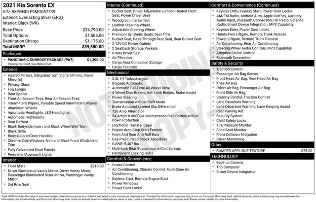 2021 Kia Sorento EX's photo
