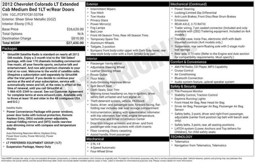 Used 2012 Chevrolet Colorado 1LT Truck