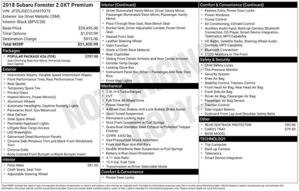 Used 2018 Subaru Forester 2.0XT Premium SUV