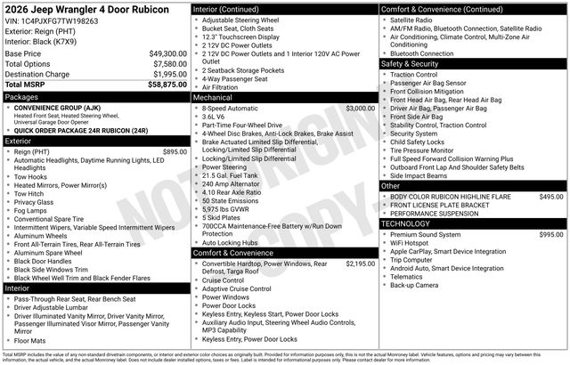 2026 Jeep Wrangler 4-Door Rubicon's photo
